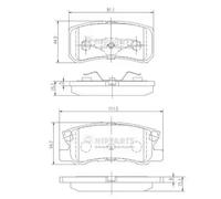 Brake pads Rear Axle J3615010 NIPPARTS for MITSUBISHI DODGE CHRYSLER JEEP LANCIA