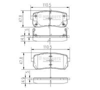 Brake pads Rear Axle N3610308 NIPPARTS for KIA HYUNDAI