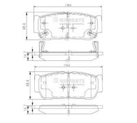 Brake pads Rear Axle N3610402 NIPPARTS for SSANGYONG KIA