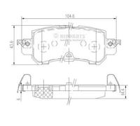 Brake pads Rear Axle N3613026 NIPPARTS for MAZDA CX-5 CX-3