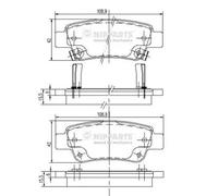Brake pads Rear Axle N3614019 NIPPARTS for HONDA CR-V III CR-V IV CR-V Mk II