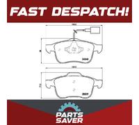 Brake Pads Set fits ALFA ROMEO GIULIETTA 940 1.4 Front 10 to 18 Brembo Quality