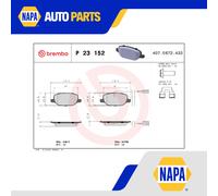 Brake Pads Set fits ALFA ROMEO GIULIETTA 940 2.0D Rear 10 to 20 Brembo 71770096