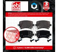 Brake Pads Set fits AUDI A3 8P1, 8PA Rear 1.4 2.0 2.0D 03 to 13 JZW698451D Febi