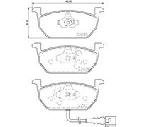 Brake Pads Set fits AUDI A3 8V 1.6D Front 2012 on Brembo 5Q0698151C JZW698151AS