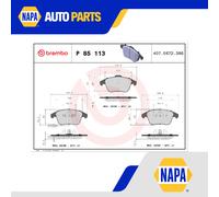 Brake Pads Set fits AUDI A5 2.7D Front 07 to 12 Brembo 8K0698151A L8K0698151A