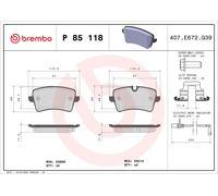 Brake Pads Set fits AUDI A6 C7 3.0 Rear 11 to 18 Brembo 4G0698451 4GD698451 New