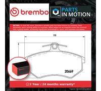 Brake Pads Set fits AUDI CABRIOLET B3 1.9D Front 95 to 00 Brembo 357698151 New