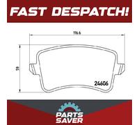 Brake Pads Set fits AUDI S5 8T3 4.2 Rear 07 to 12 CAUA Brembo 8K0698451 Quality