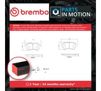 Brembo Rear Brake Pad Set fits Audi Q5