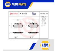 Brake Pads Set fits BMW 116 E81, E87 2.0 Rear 08 to 11 N43B20A Brembo Quality