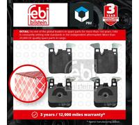 Brake Pads Set fits BMW 116 F20, F21 1.5 Rear 15 to 19 B38B15A 34212284766 Febi