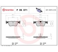 Brake Pads Set fits BMW 116D F20, F21 Rear 1.5D 1.6D 2.0D 2011 on Brembo Quality