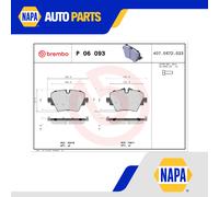 Brake Pads Set fits BMW 118D F40 2.0D Front 2019 on B47C20B Brembo 34106860019