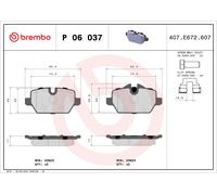 BREMBO P 06 037X Brake pad set