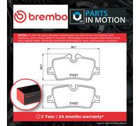 Brake Pads Set fits BMW 318 G20, G21 2.0 Rear 2020 on B48B20A Brembo 34206888825