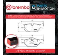 Brake Pads Set fits BMW 325 2.5 Rear 04 to 13 Brembo 34121288891 34121288892 New