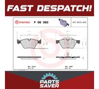 Brake Pads Set fits BMW 525D F11 3.0D Front 10 to 11 N57D30A Brembo 34112449269