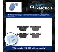 Brake Pads Set fits BMW 530 E60, E61 3.0 Rear 01 to 10 Blue Print 34212339276