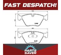 Brake Pads Set fits BMW 530D E39 3.0D Front 98 to 00 Brembo 34111164627 Quality