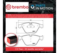 Brake Pads Set fits BMW 545 E60, E61 4.4 Front 03 to 10 N62B44A Brembo Quality