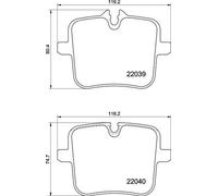 Brake Pads Set fits BMW 840D 3.0D Rear 2018 on Brembo 34207883269 34208092823