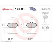 Brake Pads Set fits BMW i3 I01 Front 2013 on IB1P25B Brembo 34106884267 Quality