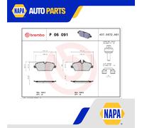 Brake Pads Set fits BMW i3 I01 Front 2013 on IB1P25B Brembo 34106884267 Quality