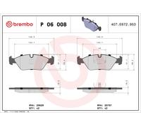 Brake Pads Set fits BMW M3 E30 2.5 Front 90 to 92 Brembo 34111153203 34111153910
