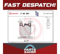 Brake Pads Set fits BMW M4 F82, F83 3.0 Rear 14 to 20 S55B30A Brembo 34212284766