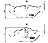Brake Pads Set fits BMW X1 E84 2.0 Rear 10 to 15 Brembo 34121288891 34121288892