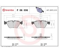 Brake Pads Set fits BMW X1 E84 2.0D Front 09 to 12 N47D20D Brembo 34112288875