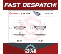 Brake Pads Set Rear P06038X Brembo 34121288891 34121288892 34121288893