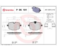 Brake Pads Set fits BMW X5 M50d G05 3.0D Rear 2018 on B57D30C Brembo 34216867175