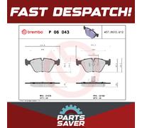 Brake Pads Set fits BMW Z4 E85, E86 3.0 Front 06 to 08 Brembo 34112157573 New