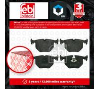 Brake Pads Set fits BMW Z8 E52 4.9 Rear 00 to 03 34211163324 34211163326 Febi