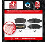 Brake Pads Set fits MITSUBISHI LANCER Mk7, Mk8 Rear 2000 on MN116929 MR955068