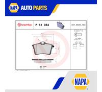 Brake Pads Set fits CITROEN BERLINGO B9, MF9HX 1.6D Rear 2005 on Brembo Quality