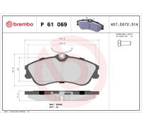 Brake Pads Set fits CITROEN BERLINGO MFLFX 1.8 Front 97 to 02 LFX(XU7JB) Brembo