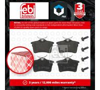 Brake Pads Set fits PEUGEOT PARTNER 1.6D Rear 2008 on 1608520480 1623063180 Febi