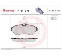Brake Pads Set fits CITROEN C3 Mk1 1.4 Front 2003 on KFU(ET3J4) Brembo Quality