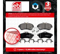 Febi Bilstein 16591 Disc Brake Brake Pad Set Fits Citroen C3 1.6 HDi 90 1.4 1.6