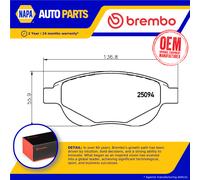 Brake Pads Set fits CITROEN C4 Mk1 1.6 Front 06 to 11 Brembo 161140780 425427
