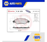 Brake Pads Set fits CITROEN C5 Mk1, Mk2 1.8 Front 01 to 08 Brembo 1624233980 New