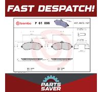 Brake Pads Set fits CITROEN DISPATCH VF7 2.0 Front 07 to 16 Brembo 1611839880