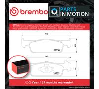 Brake Pads Set fits DACIA SANDERO Mk2 1.2 Front 2012 on Brembo 410609646R New