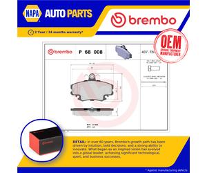 Brake Pads Set fits DACIA SOLENZA B41 Front 1.4 1.9D 2003 on Brembo 6001547619
