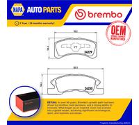 Brake Pads Set fits DAIHATSU CUORE Mk6, Mk7 1.0 Front 2000 on Brembo 04465B2010