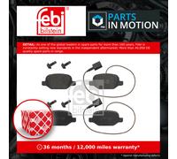 Brake Pads Set fits FIAT PUNTO 188 1.9D Rear 03 to 12 188B2.000 71770110 Febi