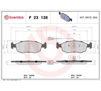 Brake Pads Set fits FIAT 500C 9 Front 2009 on Brembo 77365729 77365811 77366270